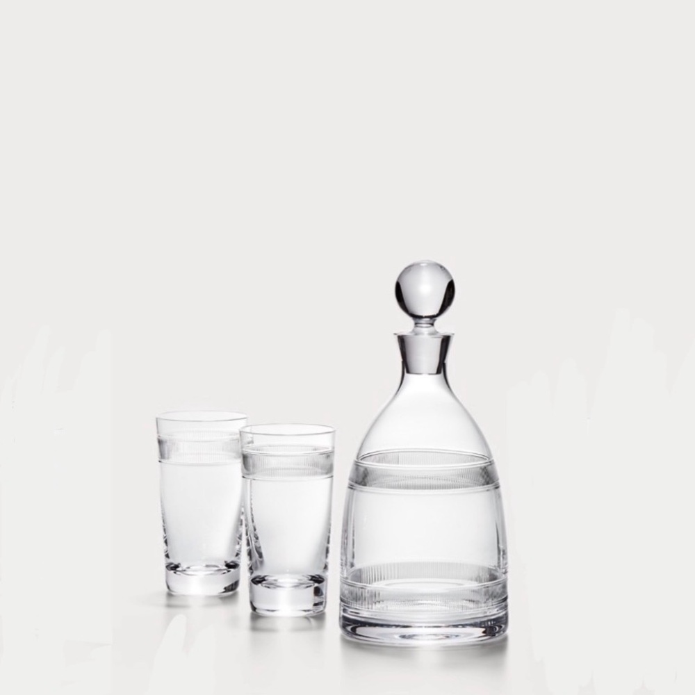 Set of Ralph Lauren Langley Decanter & Langley Highball Glasses